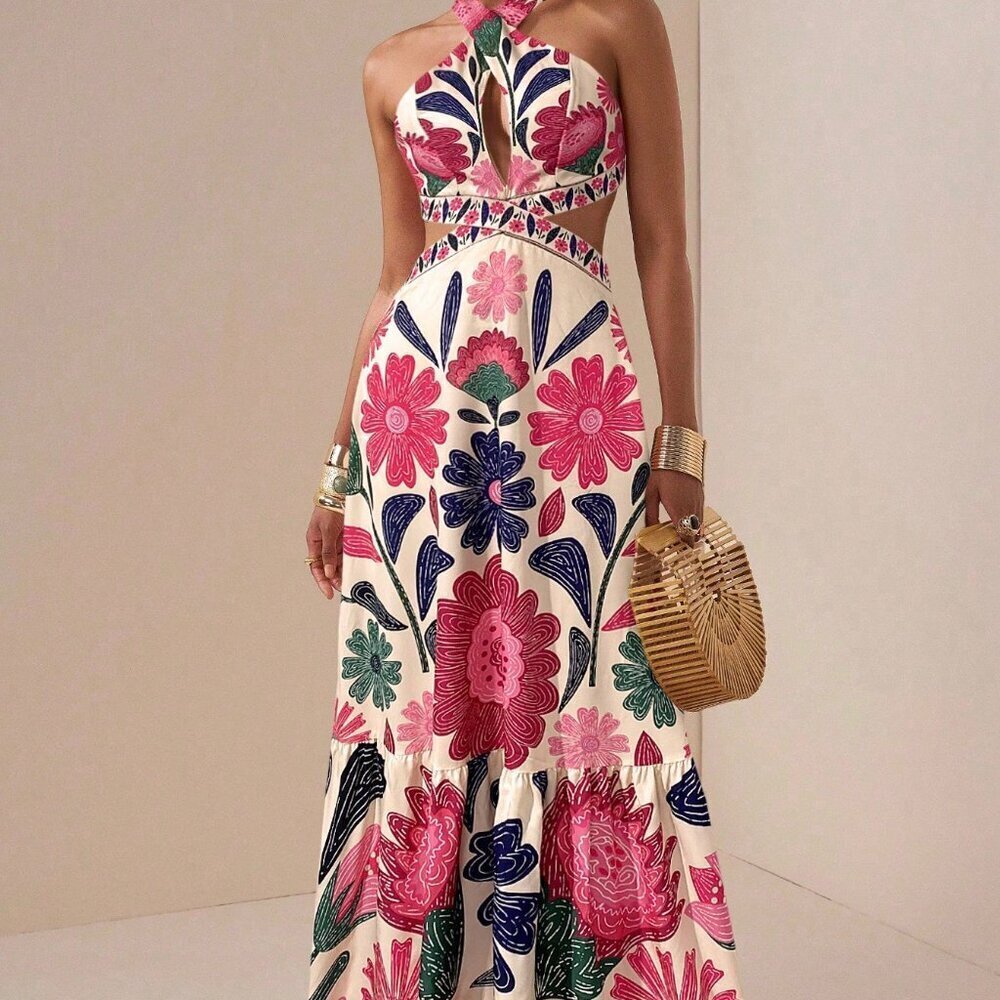 Hot Pink Boho Women's Dress